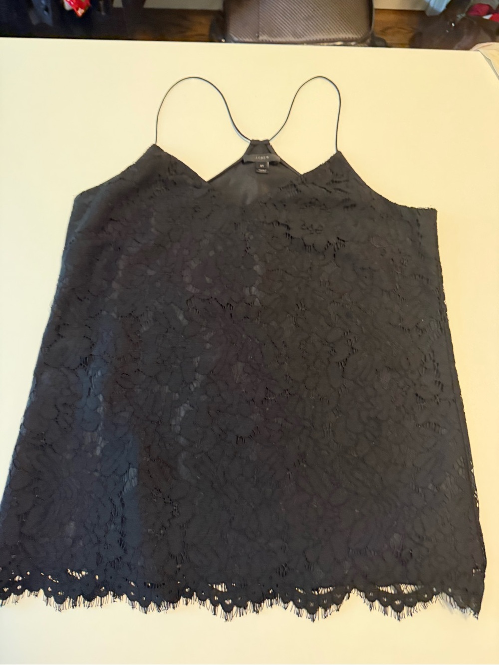 J. Crew Black Lace Camisole with Delicate Trim